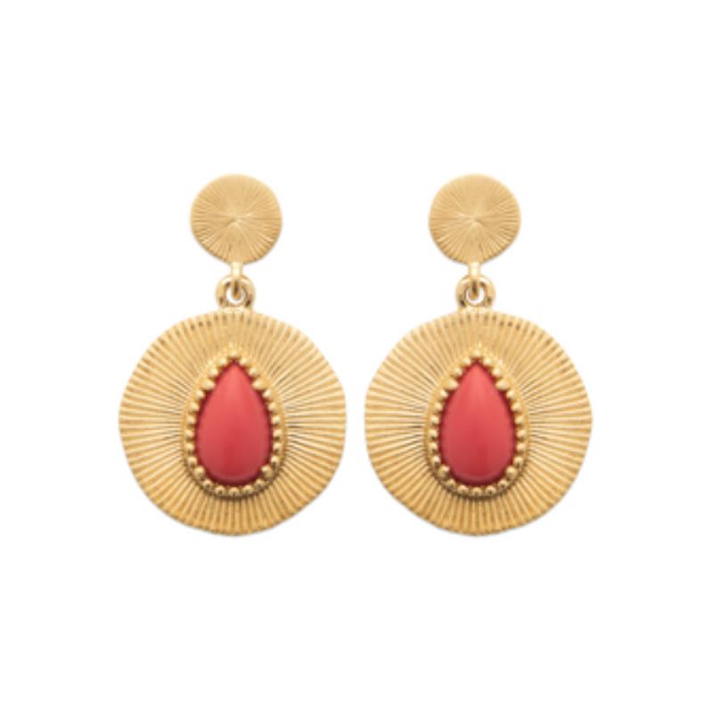 Coque de Nacre Boucles d'oreilles pendantes plaqué or 2562820