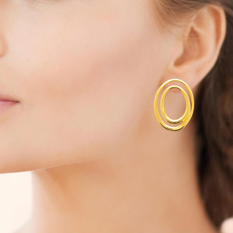 Coque de Nacre Boucles d'oreilles acier doré 3122509