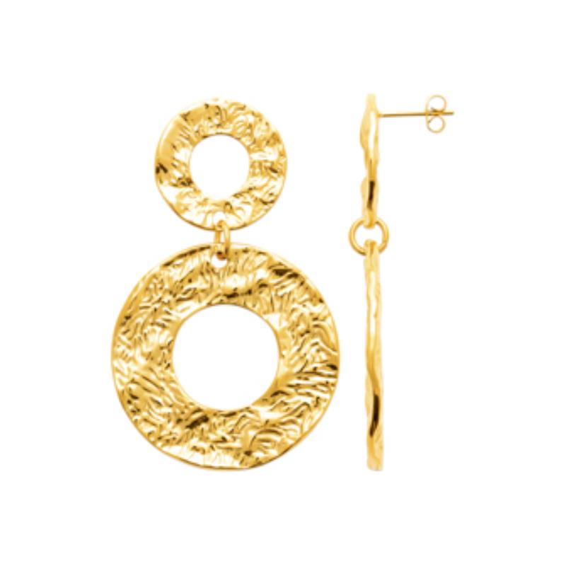 Coque de Nacre Boucles d'oreilles pendantes acier doré 3122109