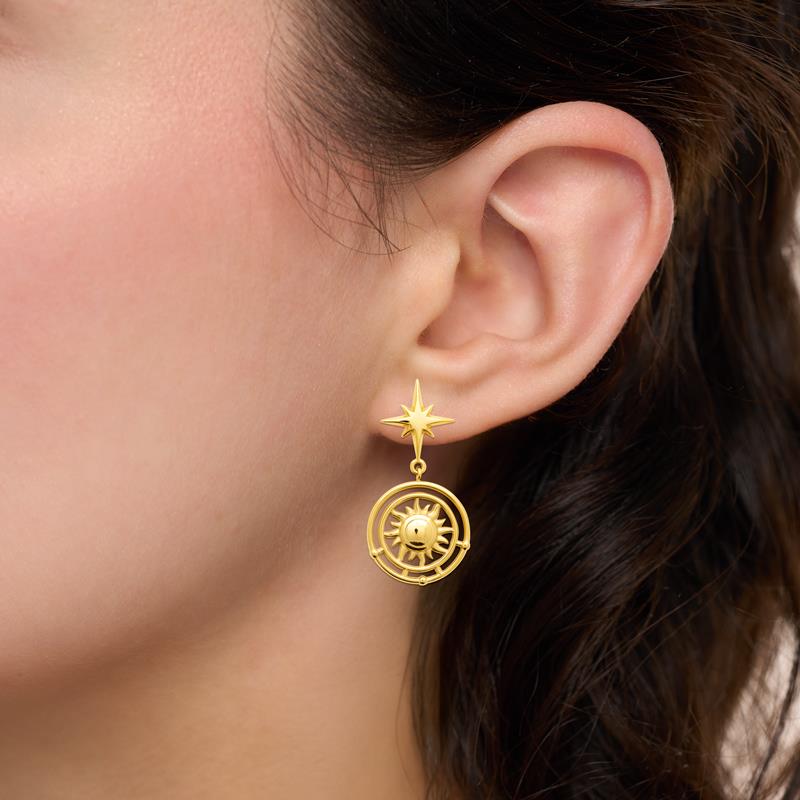Coque de Nacre Boucles d'oreilles pendantes acier doré 3133509