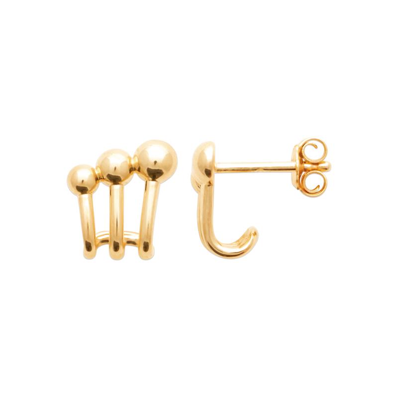Coque de Nacre Puces d'oreilles plaqué or 23059300