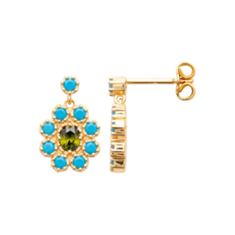 Coque de Nacre Boucles d'oreilles pendantes plaqué or 23072630