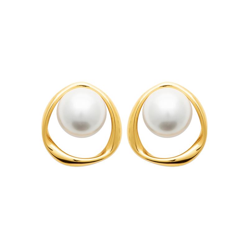 Coque de Nacre Boucles d'oreilles acier doré 3128709