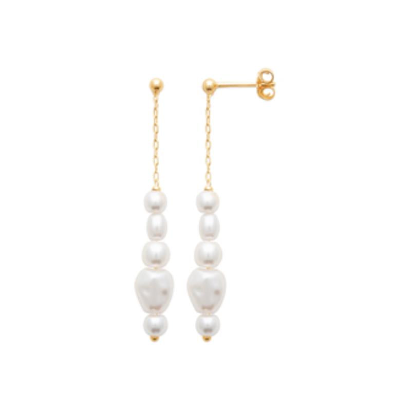 Coque de Nacre Boucles d'oreilles pendantes plaqué or 230544014