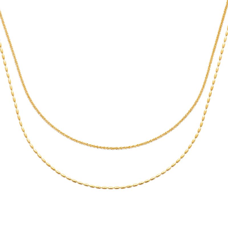 Coque de Nacre Collier acier doré 312412
