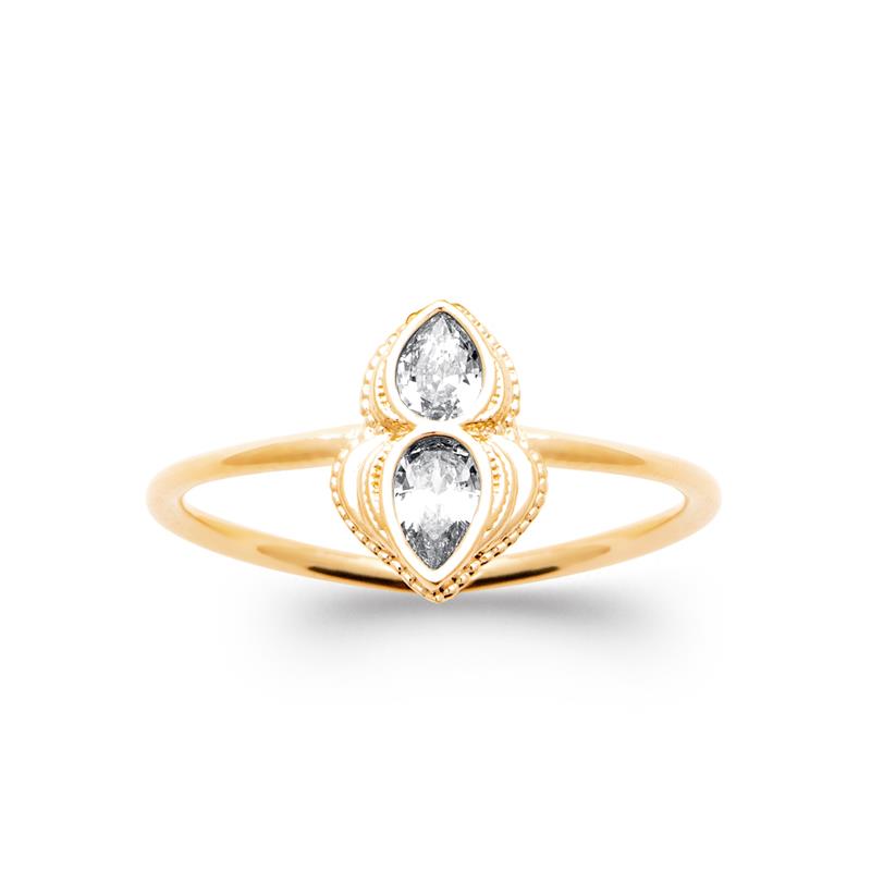 Coque de Nacre Bague plaqué or 20020910