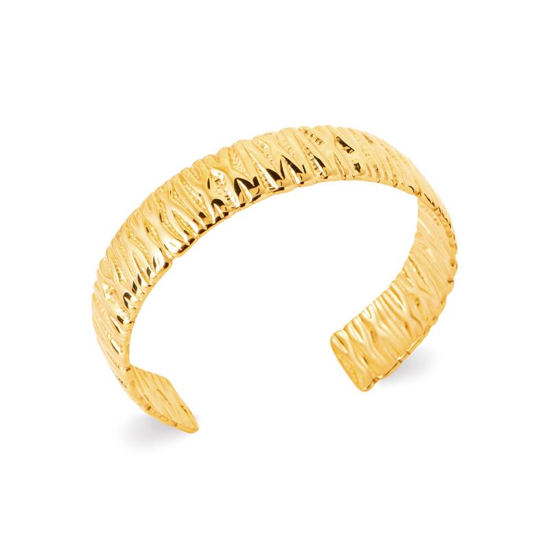 Coque de Nacre Bracelet jonc acier doré 312429