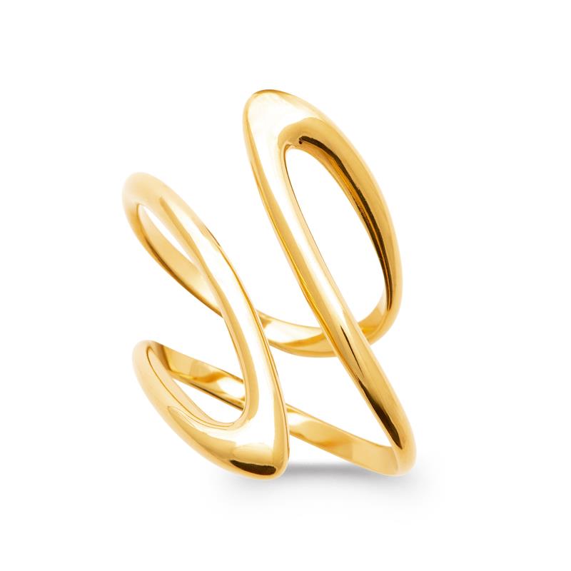 Izee Bague acier doré 3417309