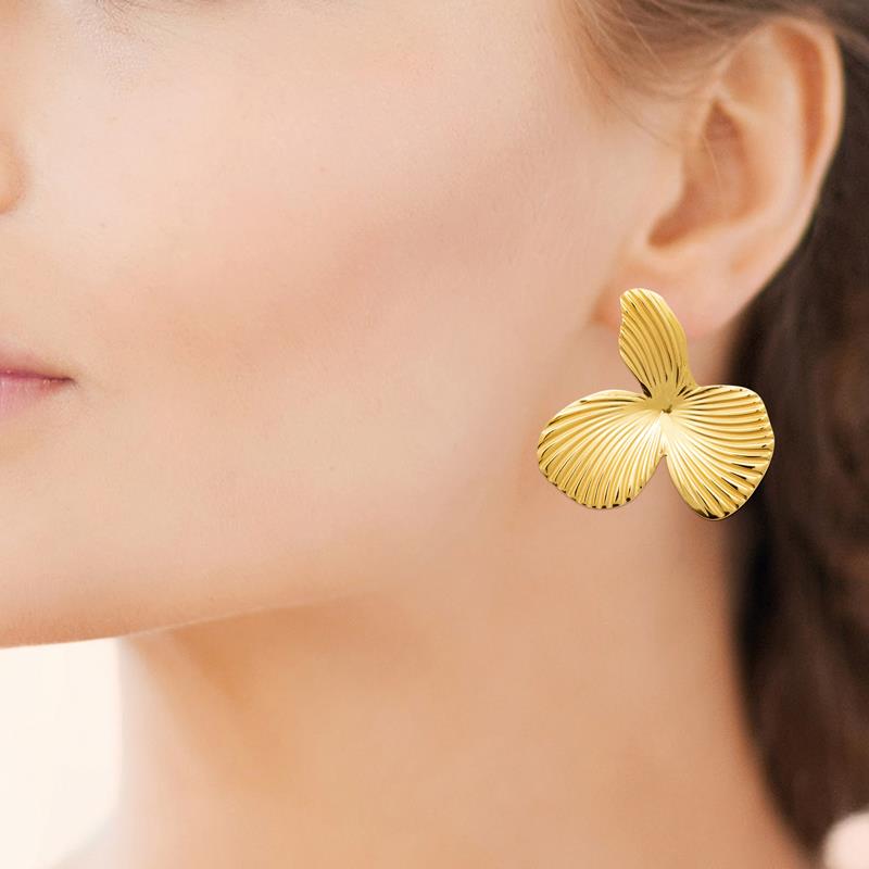 Coque de Nacre Boucles d'oreilles acier doré 3129409
