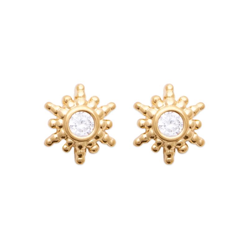 Coque de Nacre Puces d'oreilles plaqué or 2598410