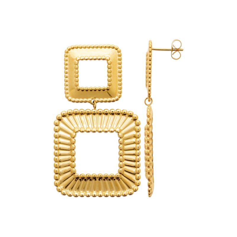 Coque de Nacre Boucles d'oreilles pendantes acier doré 3134109