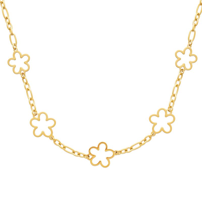 Coque de Nacre Collier acier doré 312312