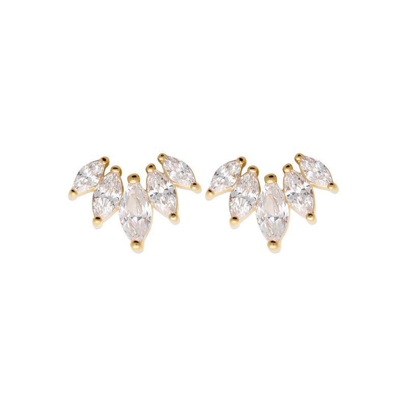 Coque de Nacre Puces d'oreilles plaqué or 23024910
