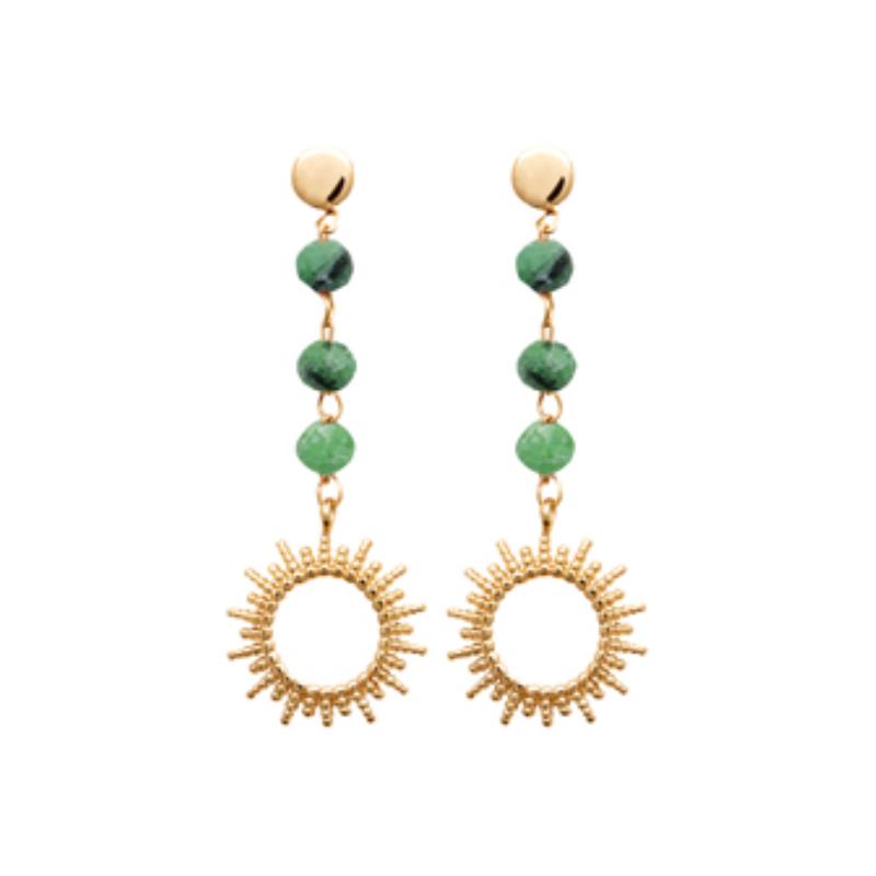 Coque de Nacre Boucles d'oreilles pendantes plaqué or 23000450