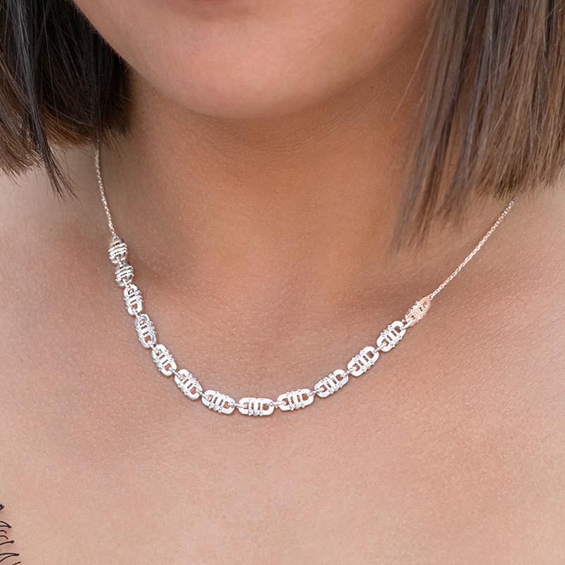 Coque de Nacre Collier argent 722021