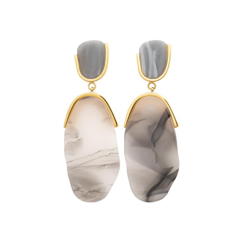 Coque de Nacre Boucles d'oreilles pendantes acier doré 3135409