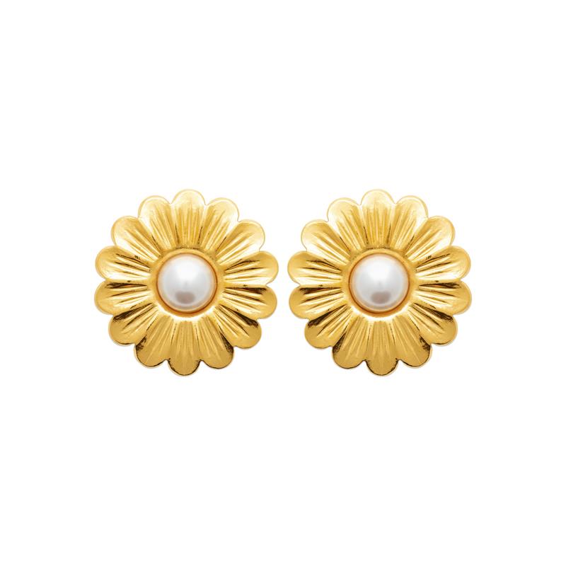 Coque de Nacre Boucles d'oreilles acier doré 3127509