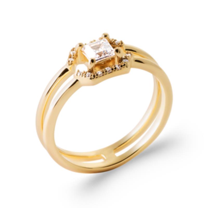 Coque de Nacre Bague solitaire plaqué or 2950610