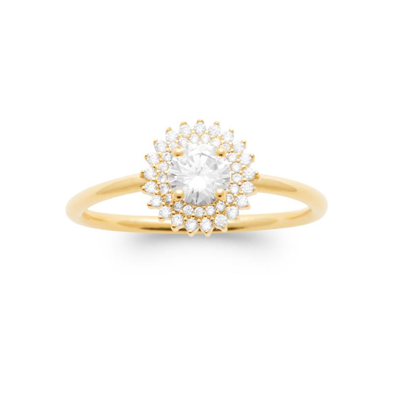 Coque de Nacre Bague solitaire plaqué or 2972710