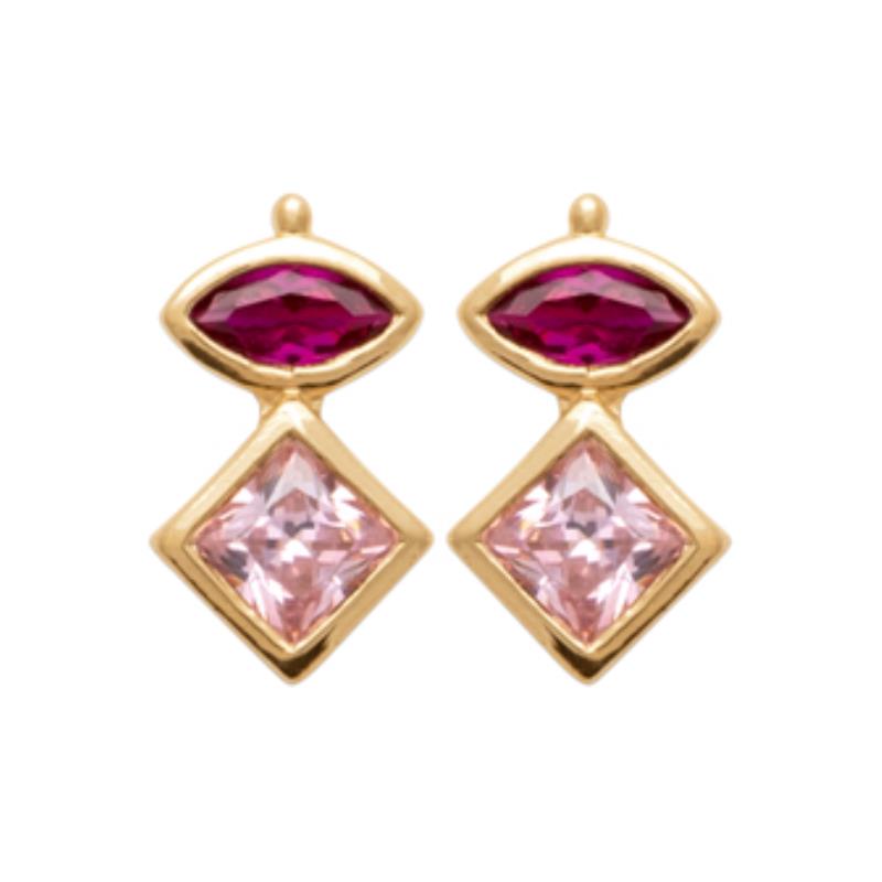 Coque de Nacre Puces d'oreilles plaqué or 23021480