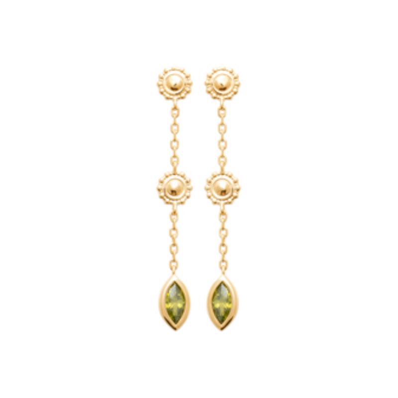 Coque de Nacre Boucles d'oreilles pendantes plaqué or 23057150