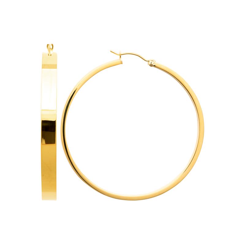 Coque de Nacre Créoles acier doré 3603909