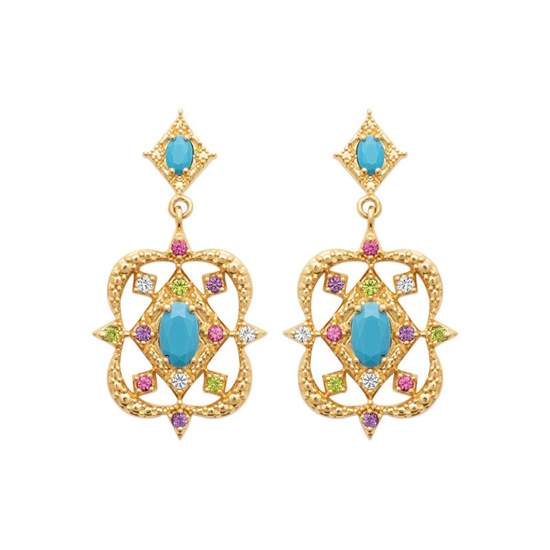 Coque de Nacre Boucles d'oreilles pendantes plaqué or 23083105
