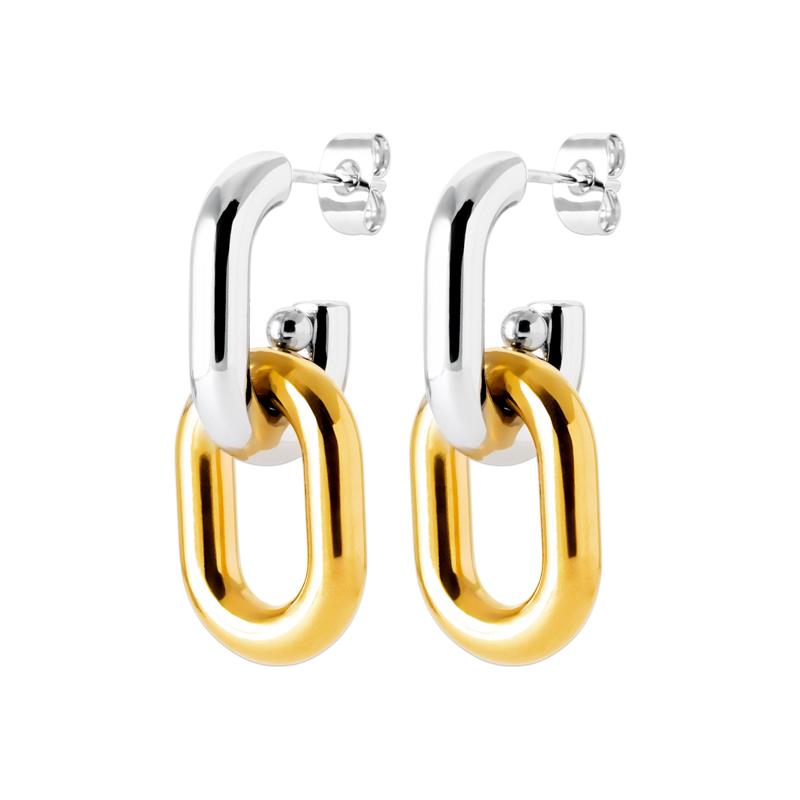 Izee Boucles d'oreilles pendantes acier doré 3127609