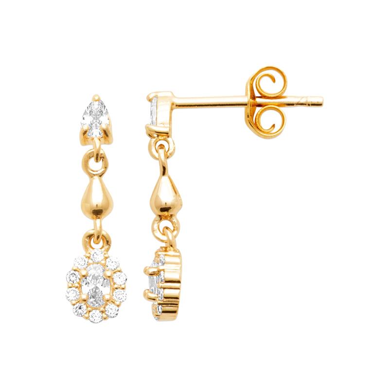 Coque de Nacre Boucles d'oreilles plaqué or 23081710