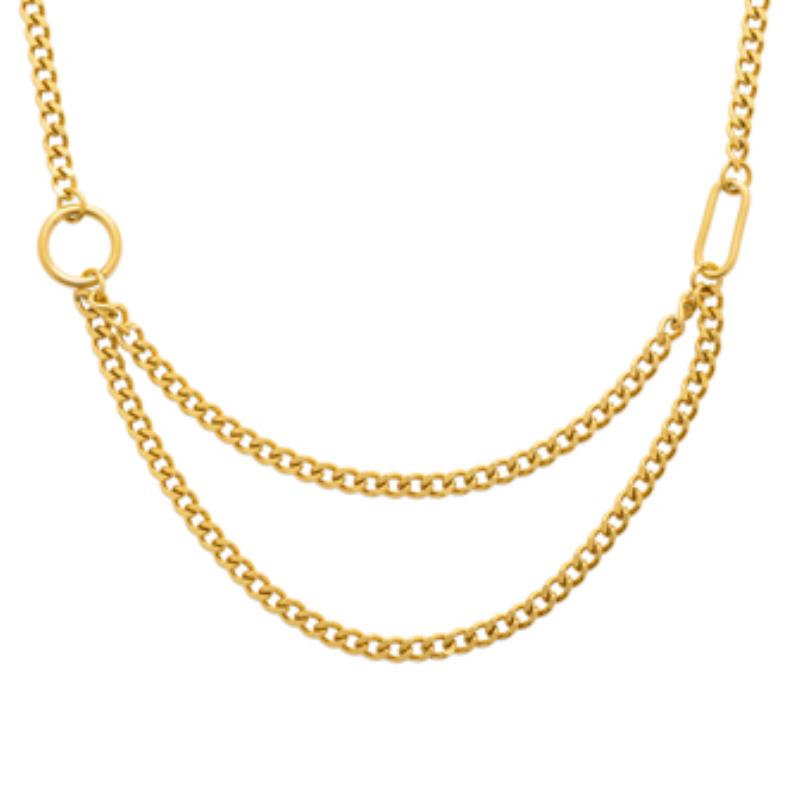 Coque de Nacre Collier acier doré 312177