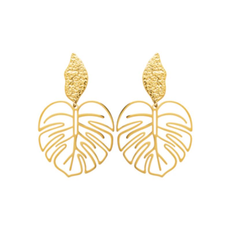 Coque de Nacre Boucles d'oreilles pendantes acier doré 3121509