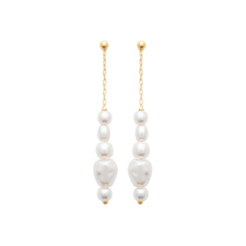 Coque de Nacre Boucles d'oreilles pendantes plaqué or 230544014