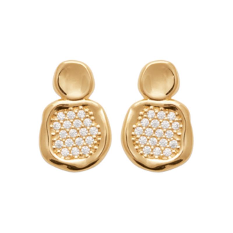 Coque de Nacre Puces d'oreilles plaqué or 23006110
