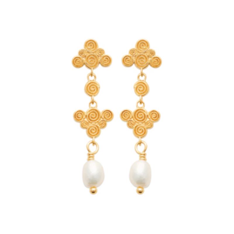 Coque de Nacre Boucles d'oreilles plaqué or 230765014