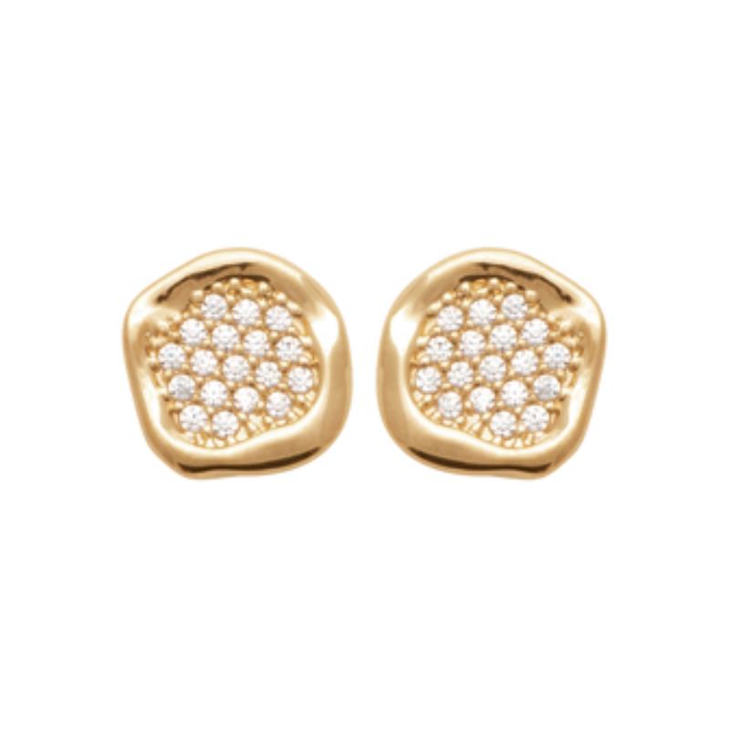 Coque de Nacre Puces d'oreilles plaqué or 23006010