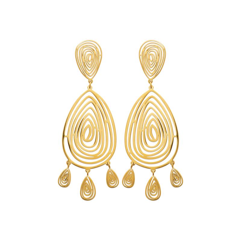 Coque de Nacre Boucles d'oreilles pendantes acier doré 3131109