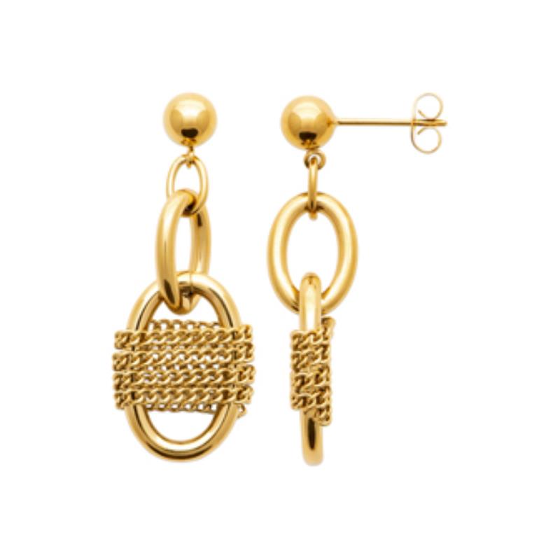 Coque de Nacre Boucles d'oreilles pendantes acier doré 3134909