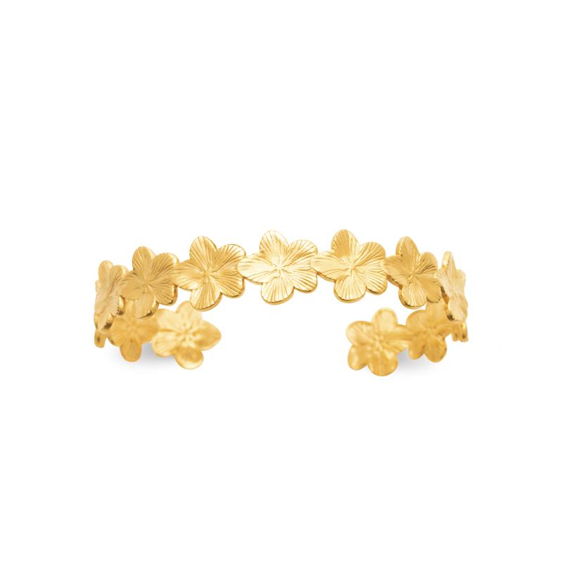 Izee Bracelet jonc acier doré 312324