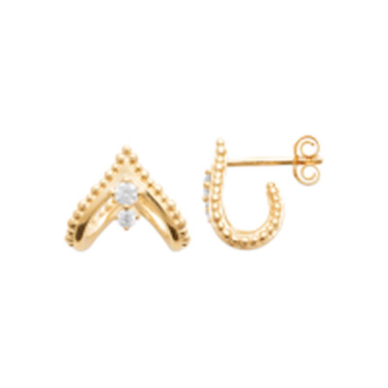 Coque de Nacre Boucles d'oreilles plaqué or 23043810