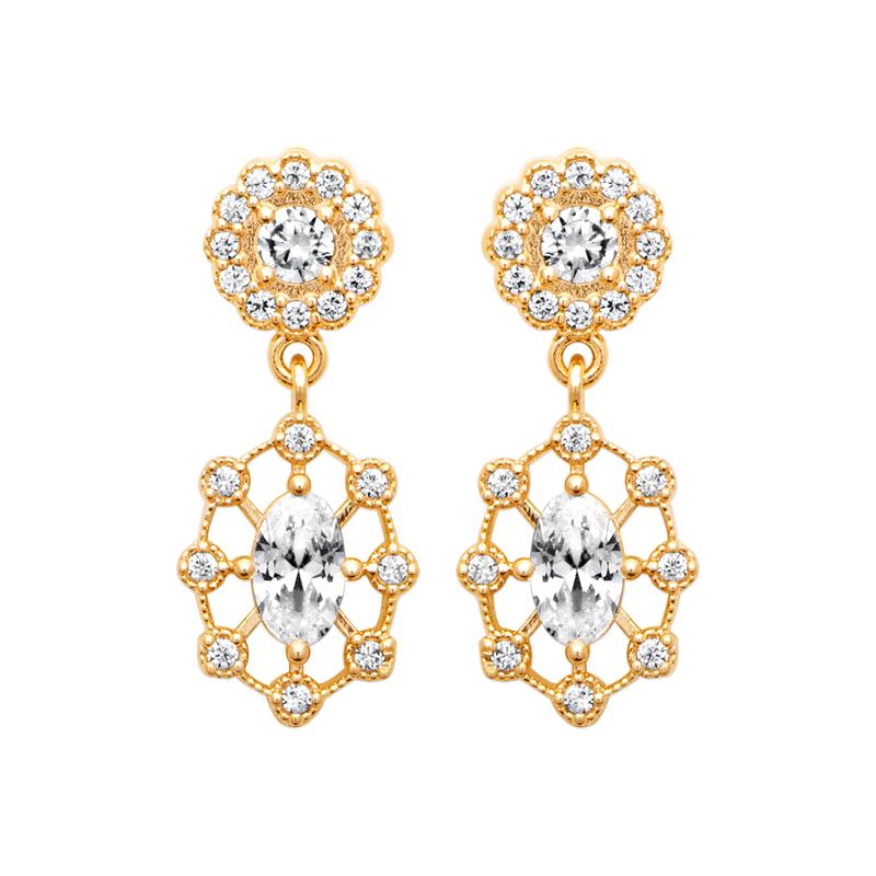 Coque de Nacre Boucles d'oreilles plaqué or 23092210
