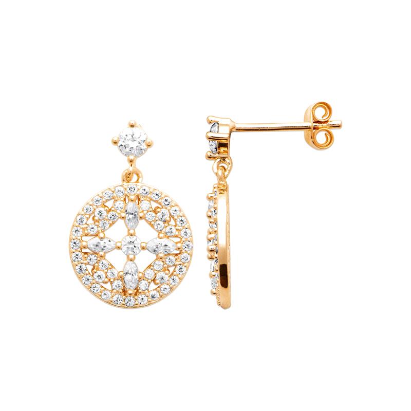 Coque de Nacre Boucles d'oreilles pendantes plaqué or 23090410