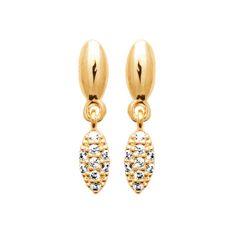 Coque de Nacre Boucles d'oreilles pendantes plaqué or 23077410