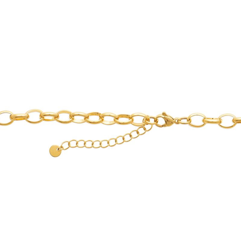 Coque de Nacre Collier acier doré 312321