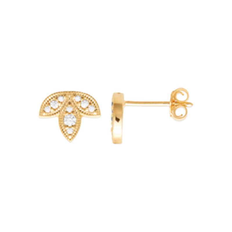 Coque de Nacre Puces d'oreilles plaqué or 23059910