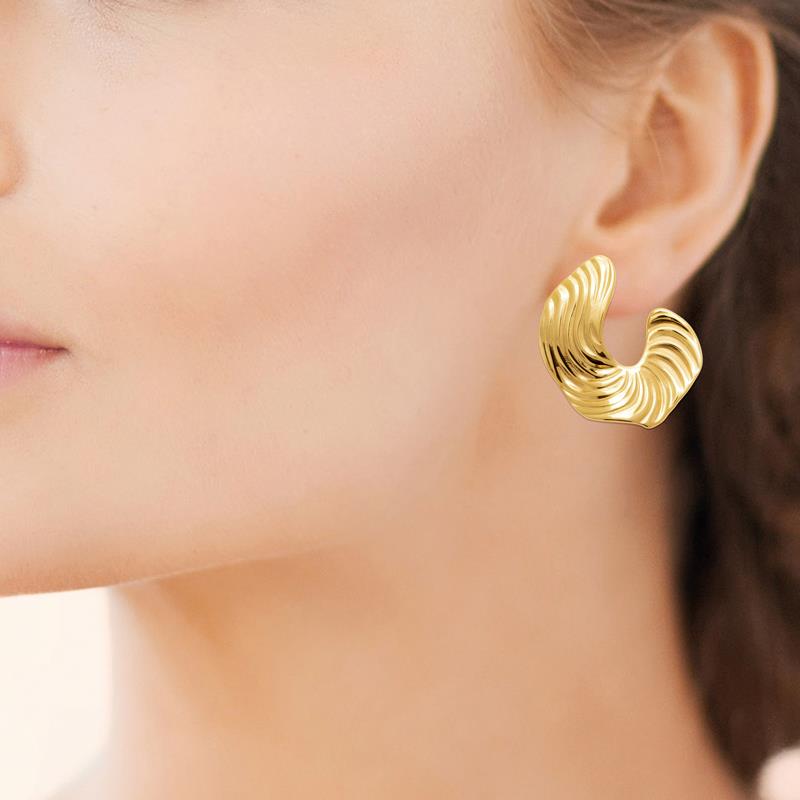 Coque de Nacre Boucles d'oreilles acier doré 3126009
