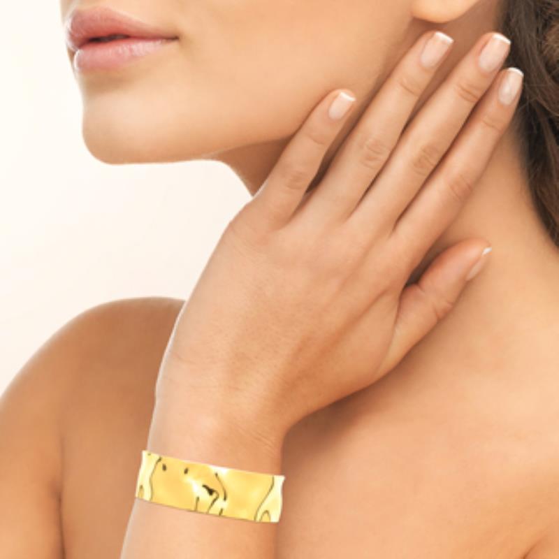 Coque de Nacre Bracelet jonc acier doré 312223
