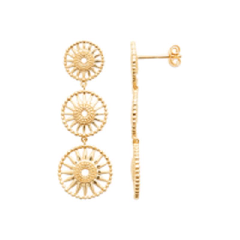 Coque de Nacre Boucles d'oreilles pendantes plaqué or 23047200