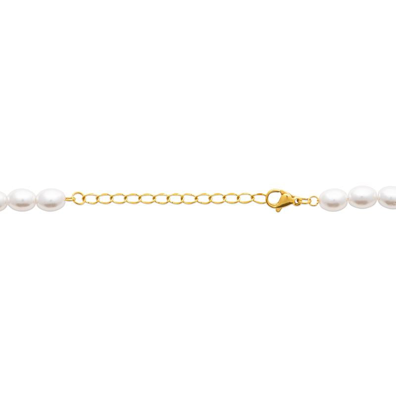 Coque de Nacre Collier acier doré 312480