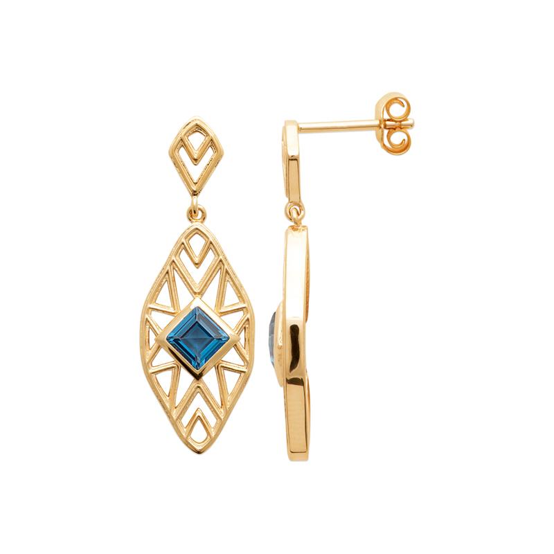 Coque de Nacre Boucles d'oreilles pendantes plaqué or 23079440