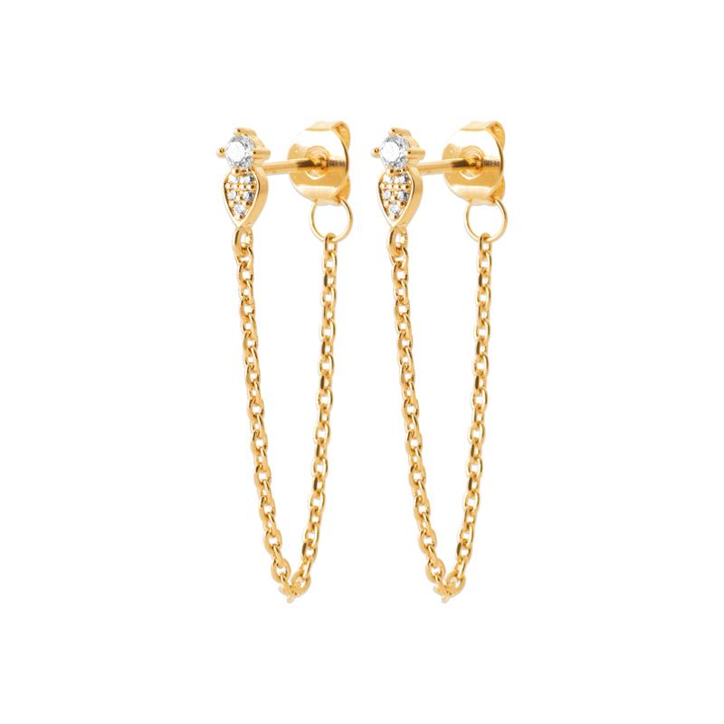 Coque de Nacre Boucles d'oreilles pendantes plaqué or 23077610